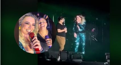 ¡Qué talento! Fan canta con María José en feria de Corpus Christi en Papantla