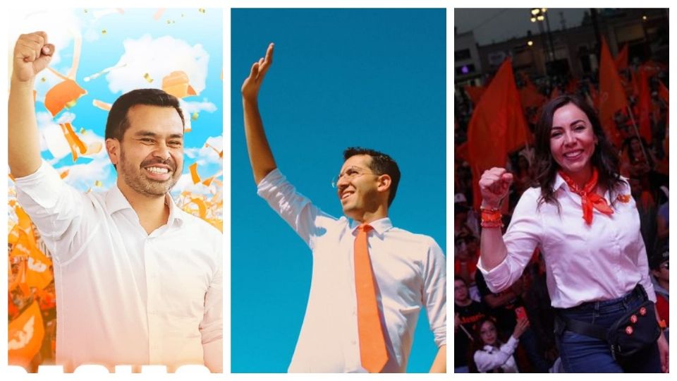 Jorge Álvarez Maynez, candidato a la presidencia por Movimiento Ciudadano; Juan Pablo Delgado, candidato a la alcaldía de León por el mismo partido y Yulma Rocha, candidata a la gubernatura de Guanajuato