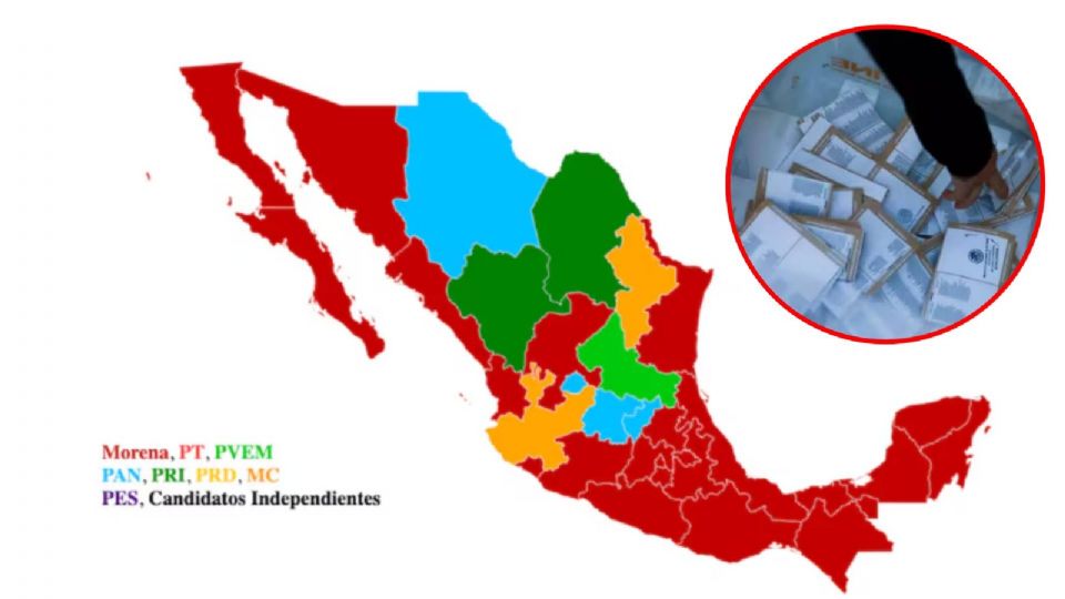 Solo 9 estados podrán ser comandados por un partido diferente a Morena, el cual con la victoria de Claudia Sheinbaum, México continuará por 6 años más bajo el mando de la 4T. 