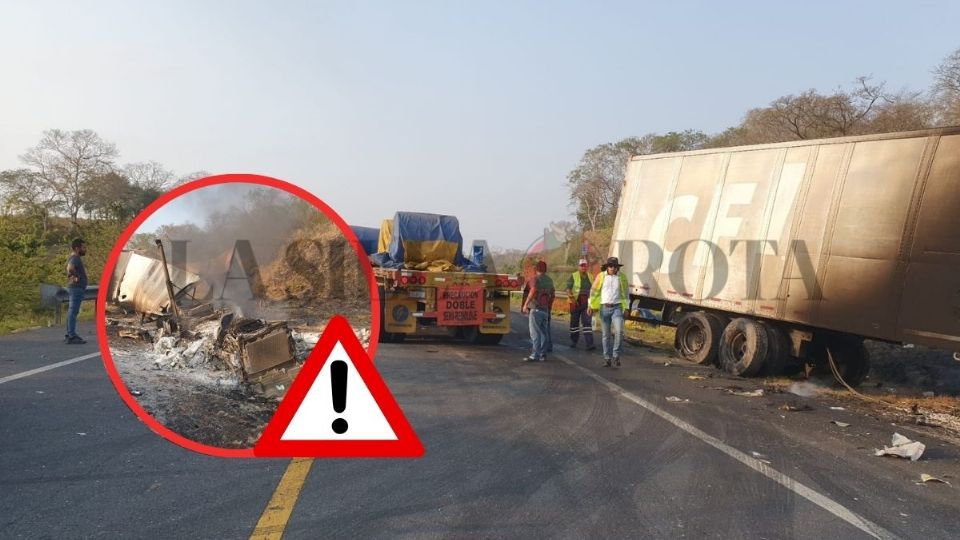 Fuerte accidente en la Tuxpan-Tampico deja un muerto y un tráiler quemado; esto se sabe