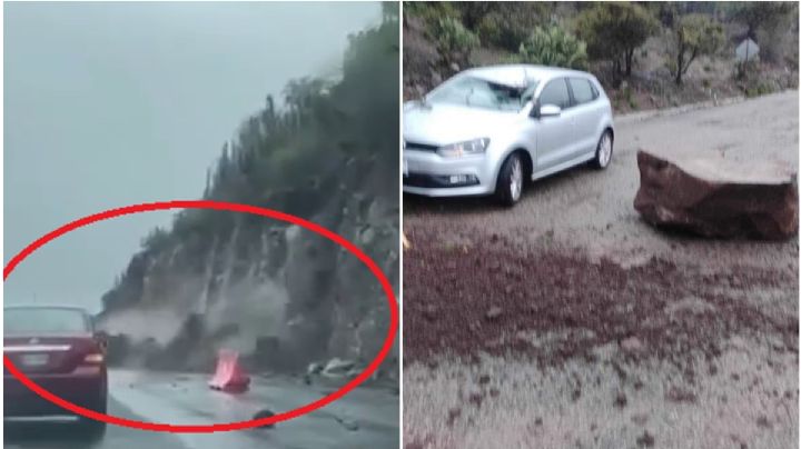 Conductores se salvan de morir aplastados por deslaves o rocas gigantes | FOTOS