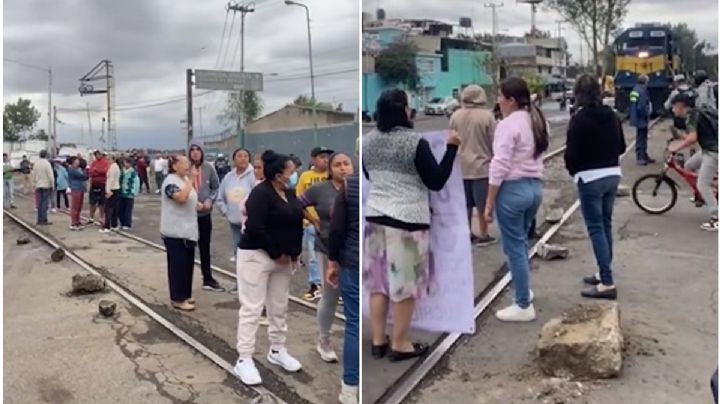Caos en Nezahualcóyotl: Vecinos de Ciudad Lago bloquean paso del tren