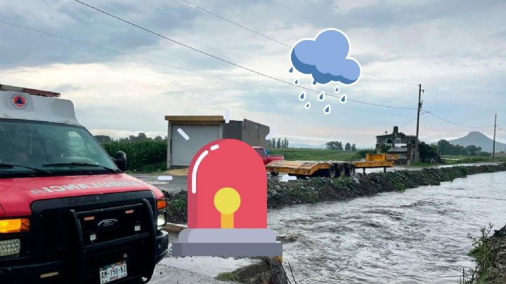 Tlahuelilpan: río y dren pluvial llegan a su máxima capacidad, alertan a la población