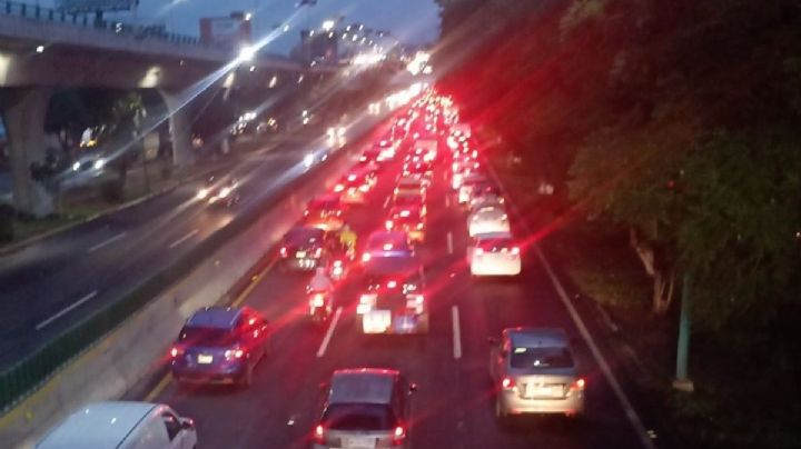 Caos en la México-Querétaro por encharcamientos y caída de un árbol