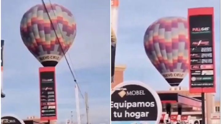 Globo aerostático aterriza de emergencia en Tecamac, cerca del AIFA | VIDEO