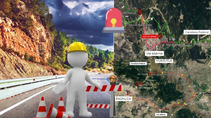 Habrá cierres totales vía Real del Monte-Huasca, estas son las rutas alternas