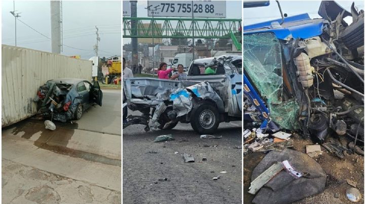 En la bajada de la muerte de Tulancingo tráiler embiste a 11 vehículos; hay heridos | VIDEO