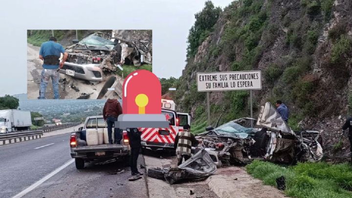 Sobrevive conductor tras accidentarse en la México-Tuxpan, auto queda destrozado