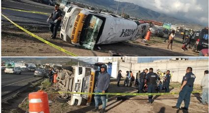 Vuelca combi en Pachuca, deja 14 pasajeros lesionados | VIDEO