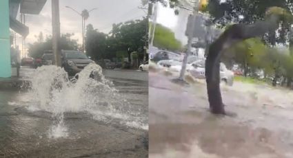 Lluvia en León deja inundaciones y coladeras colapsadas este sábado