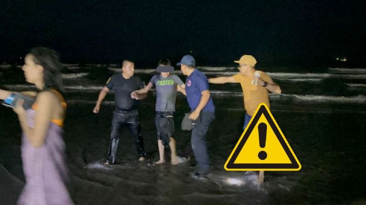 Policía rescata a joven de ahogarse en playas de Boca del Río