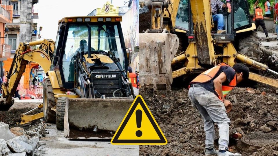Las dos calles céntricas de Xalapa cerradas por obras; trabajos durarán hasta 60 días