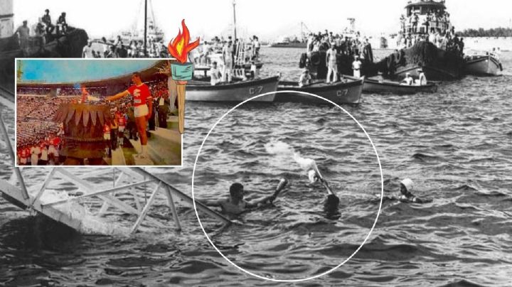 Historia Veracruz: Así llegó la antorcha Olímpica desde Grecia resguardada por nadadores