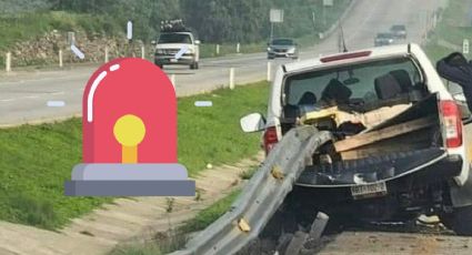 Autopista Arco Norte: Camioneta queda incrustada en valla metálica