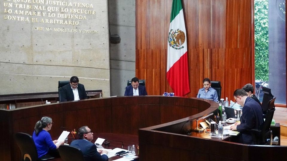 Magistrados del TEPJF, durante la sesión pública del Tribunal Electoral del Poder Judicial de la Federación llevada a cabo en la sede del instituto.