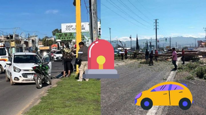 México-Tuxpan: Accidente y caída de árbol causan tráfico pesado a la altura de Tulancingo
