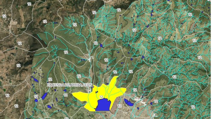 Esta es la zona de escurrimiento de agua hacia la Presa de El Palote
