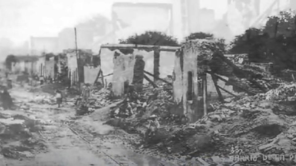 Barrio de la Piedra Parada, tras la inundación de 1888.