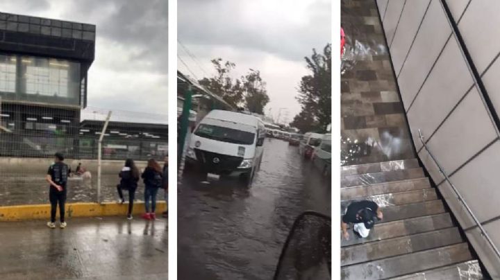Lluvias provocan caos en paradero de Indios Verdes y otras líneas del Metro