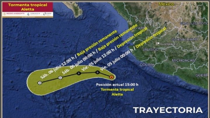 Aletta ahora es depresión tropical; se aleja y se descarta afecte a México