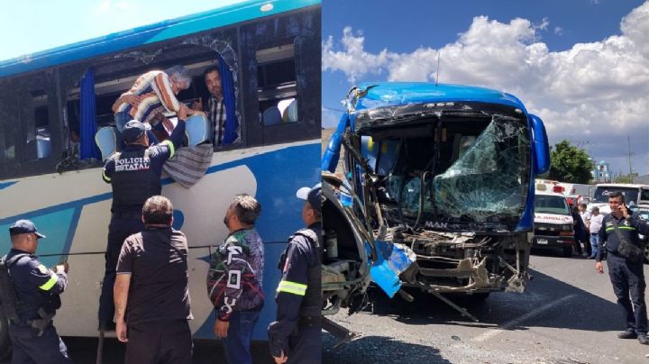 Autopista México-Pachuca: Choque de autobuses deja 20 heridos; conductor huye