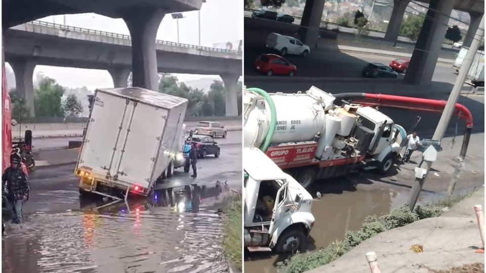 Así es el enorme bache en la México-Querétaro