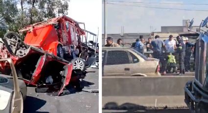 Exterior Mexiquense: Tráiler termina destrozado tras chocar contra muro | VIDEO