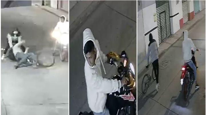 Motoladrones asaltan y golpean a ciclista en Tulancingo; dejan parte del botín | VIDEO