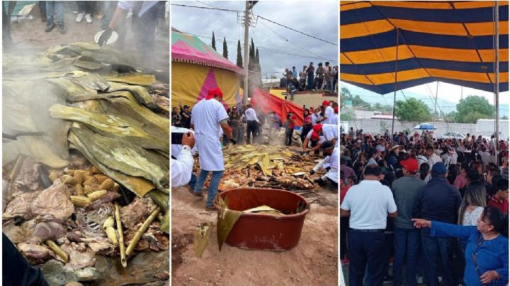 Así luce la barbacoa más grande preparada en Actopan para batir récord Guinness