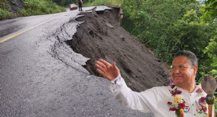 Menchaca solicitará presupuesto a la federación para reparar deslave carretero en Tlanchinol