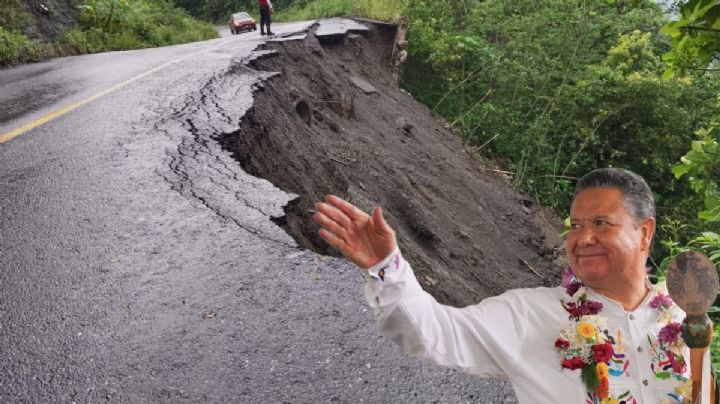 Menchaca solicitará presupuesto a la federación para reparar deslave carretero en Tlanchinol