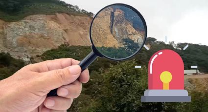 Alertan sobre cerro a punto de desgajarse sobre la carretera a Real del Monte