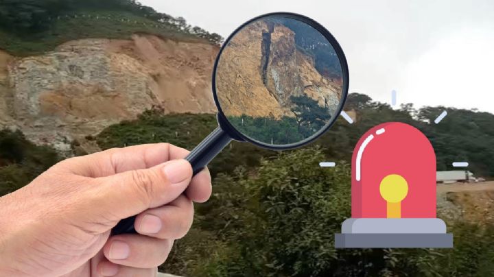 Alertan sobre cerro a punto de desgajarse sobre la carretera a Real del Monte