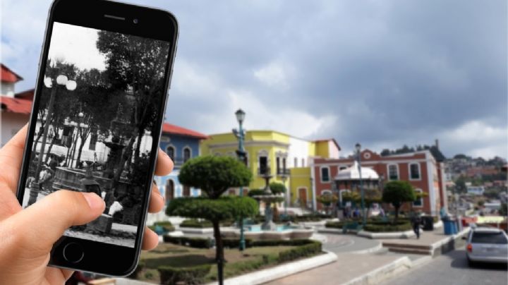 Así se era el centro de Real del Monte y su jardín hace décadas