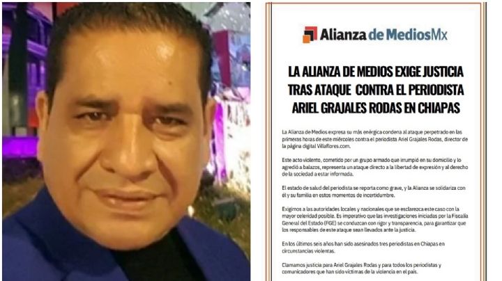 Alianza de Medios Mx exige justicia por ataque contra el periodista Ariel Grajales en Chiapas