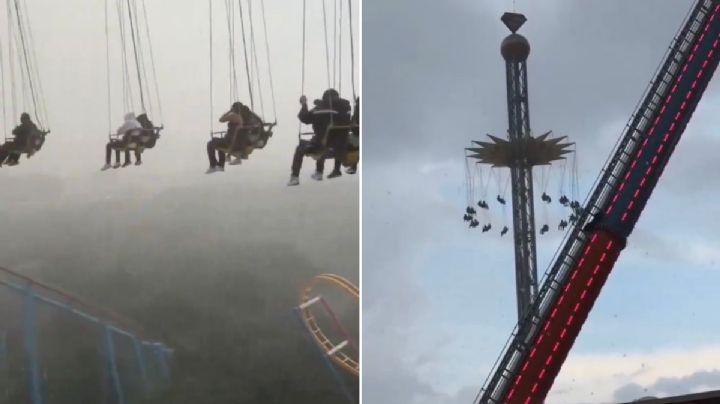 Momentos de pánico en el Sky Screamer de Six Flags; usuarios quedan atrapados en las alturas | VIDEO