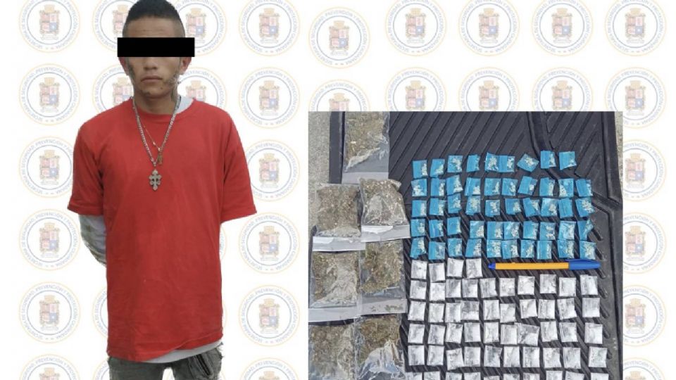 Los oficiales intervinieron y detuvieron a 8 personas, entre ellas a Fidel, de 20 años, a quienes le aseguraron envoltorios de cristal, piedra base y marihuana. 