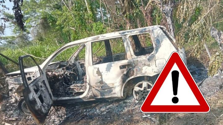 Queman camioneta y hallan cuerpo calcinado al interior en el sur de Veracruz