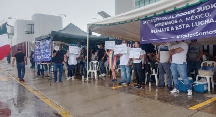 Tenemos fe que reforma al PJF no pase: trabajadores en Veracruz llevan 9 días en paro