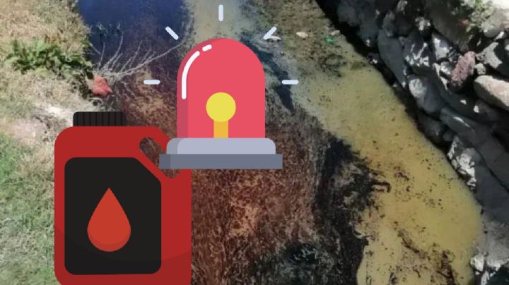 Derrame de combustible por toma clandestina contamina canales de riego en Tezontepec