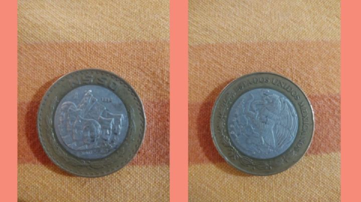 Así es la moneda de 50 que tiene 6 cabezas y vale 120,000 pesos; pagará el pozole y las tostadas