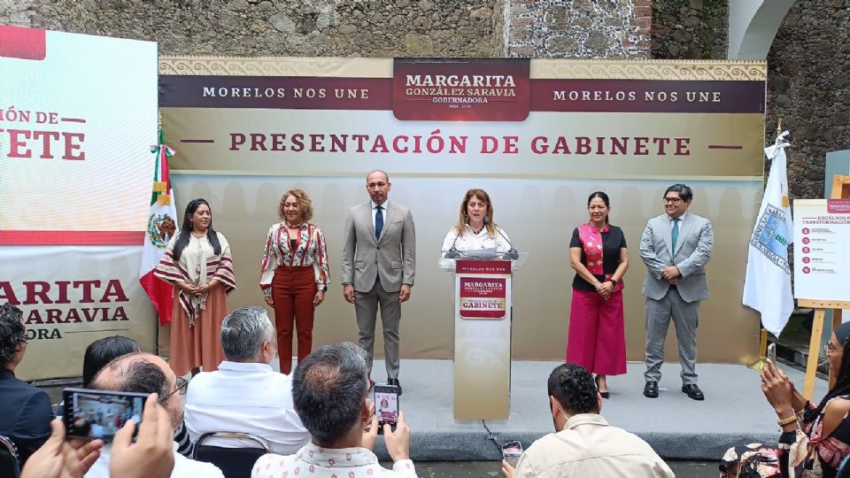 La gobernadora electa de Morelos, Margarita González Saravia Calderón, presentó a los integrantes de su Gabinete en las áreas administrativas, de innovación y atención a comunidades indígenas