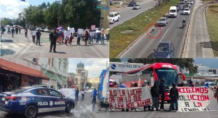 Bloqueos y manifestaciones en Pachuca: Tráfico en Central de Autobuses y zona Centro