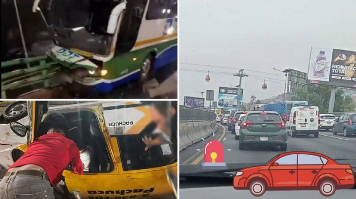 Caos en la México-Pachuca: Accidentes e inundaciones dejan tráfico pesado