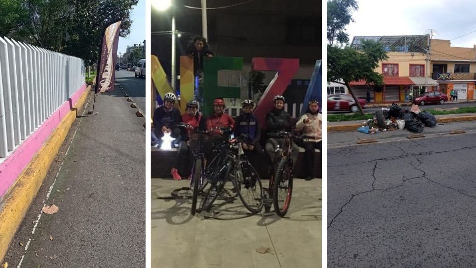 Colectivos denuncian inseguridad y ciclovías en mal estado en Nezahualcóyotl.