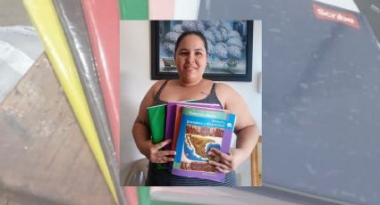 Yenny forra libros en Veracruz para poder comprar los útiles a su hijo