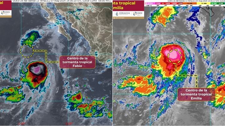 Tormentas Emilia y Fabio podrían fusionarse en el Pacífico y dar origen al efecto Fujiwhara
