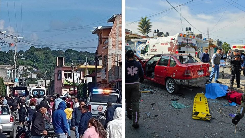 Explota camioneta con pirotecnia en Tepetlixpa.