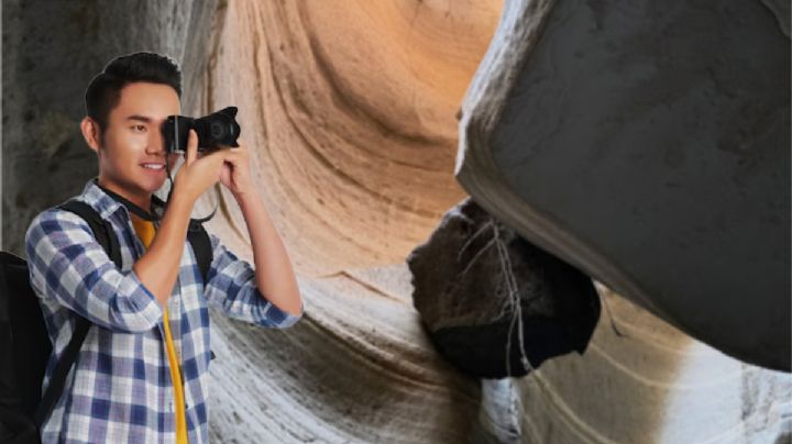 Visita un increíble cañón en Hidalgo con una roca suspendida en medio; así luce