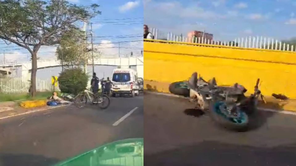 De acuerdo con la información de medios locales, un ciclista pretendía cruzar por dicho bulevar pero perdió el control y terminó impactando contra un motociclista.